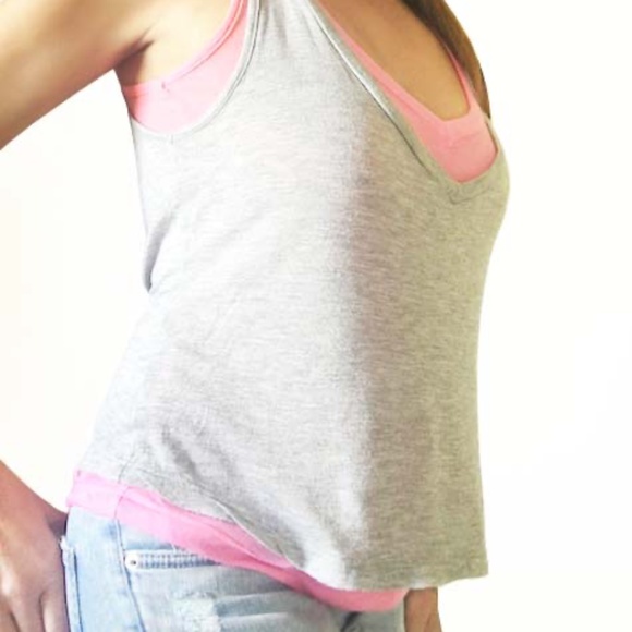 MONROW Grey & Pink Layered Tank Top - Picture 8 of 8